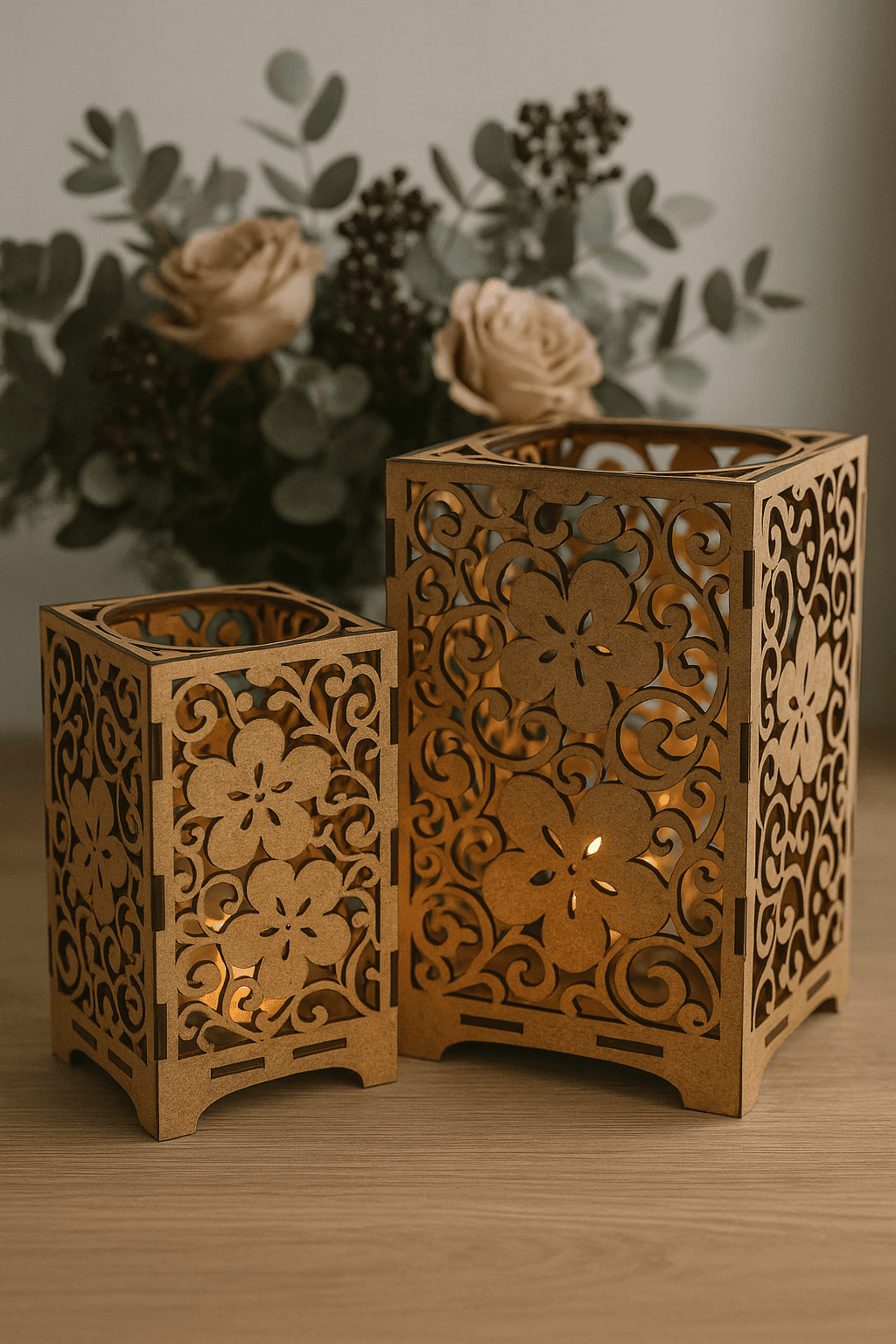 Blom ljuslykta ben natur l s