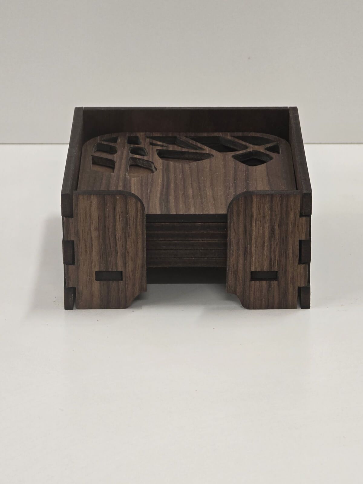 Stenar glasunderlägg valnöt box